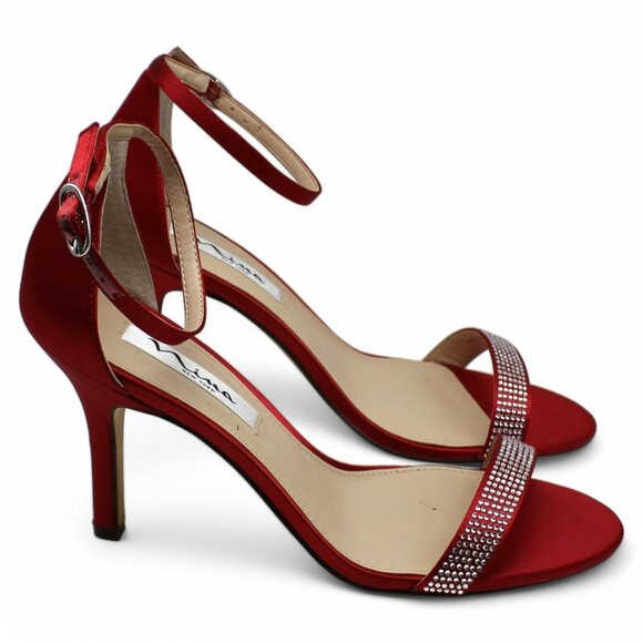 Veniza Womens Leather Open Toe Evening Heels - Picture 7 of 8